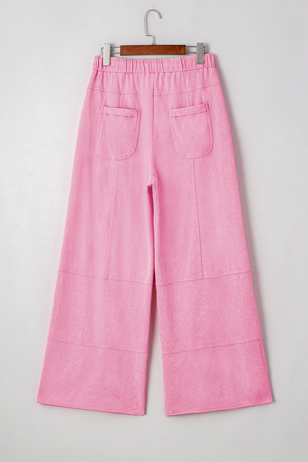 Hannah Mineral Wash Exposed Seam Wide Leg Cargo Pants - Bonbon