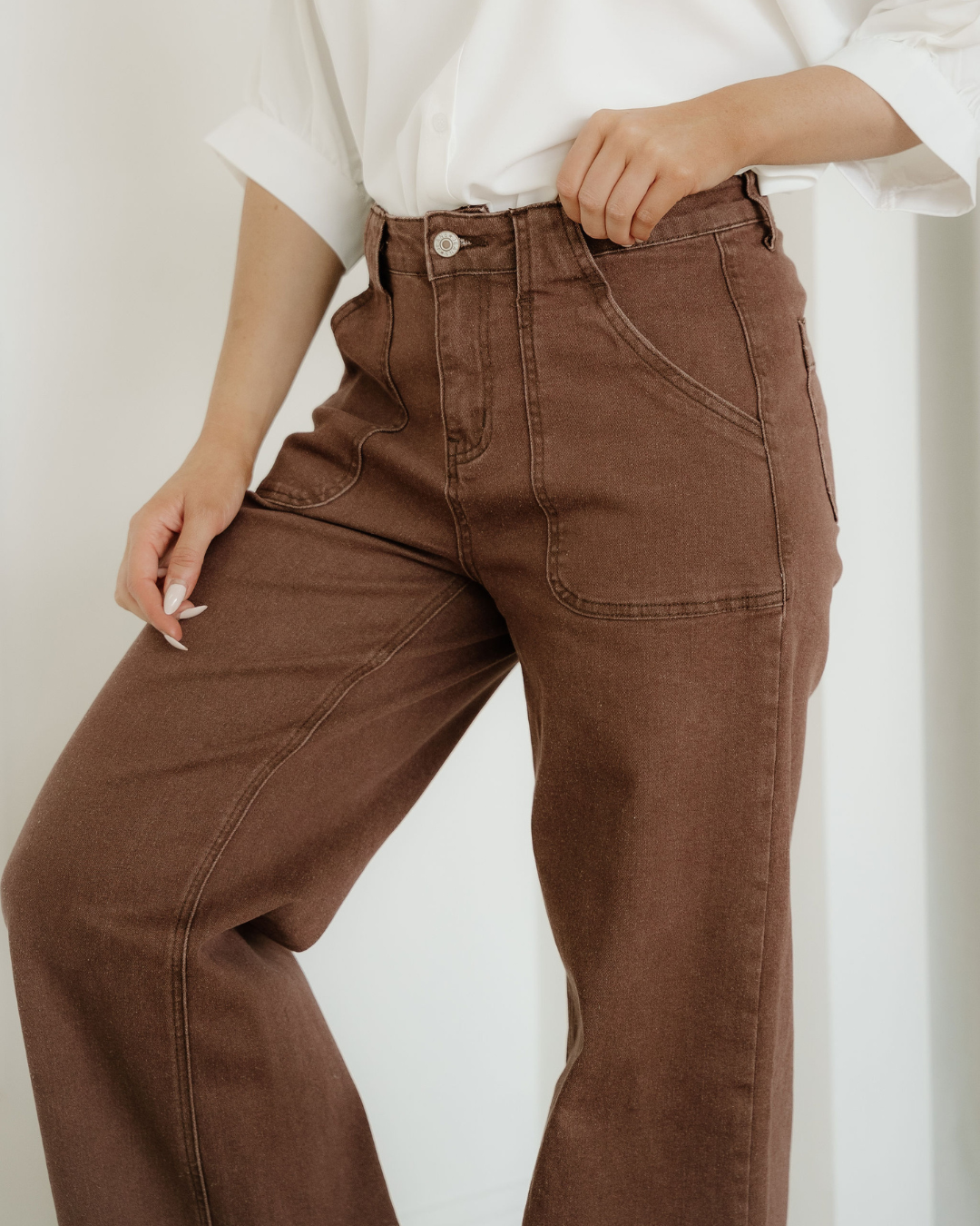 Rylan Retro Washed Patch Pocket Loose Jeans
