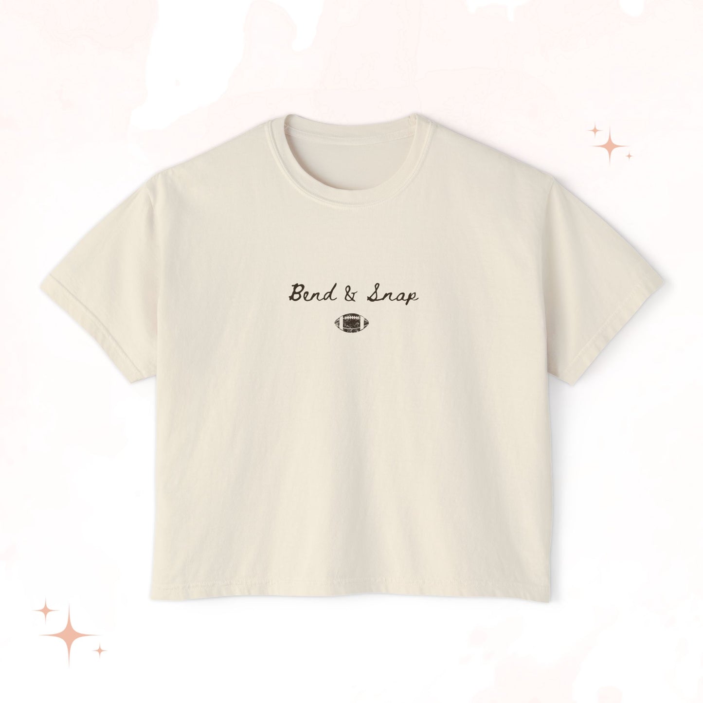 Boxy Tee — "Bend & Snap" Minimal Graphic Women's Crop T-Shirt